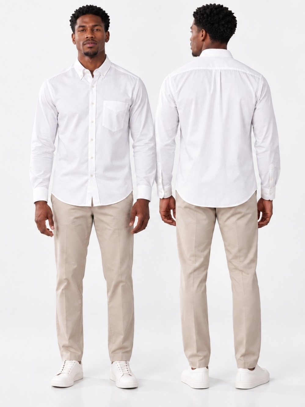 Black Friday Men’s White Button-Down Shirt Size M Long Sleeve Classic Fit